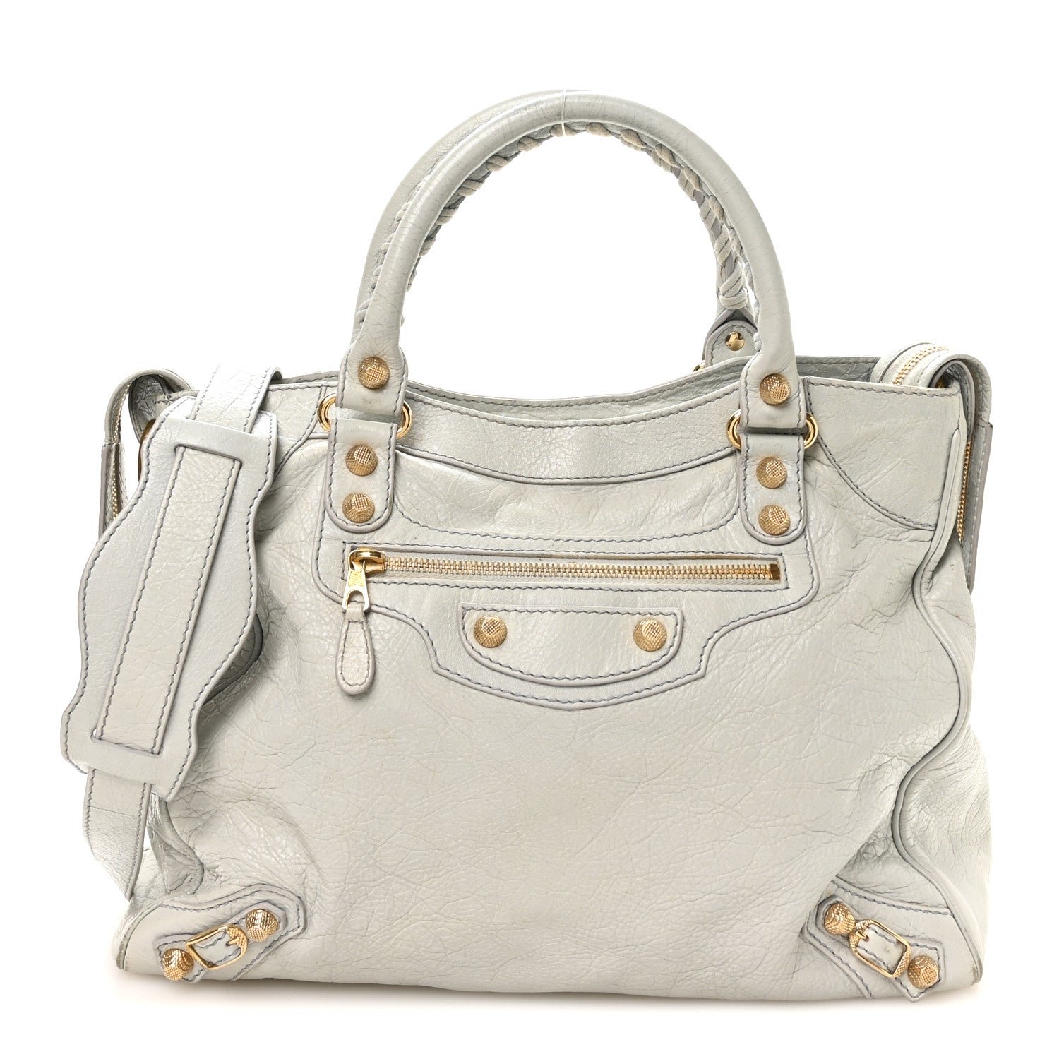 Balenciaga Agneau Giant 12 Gold Hardware Velo Gris Glace