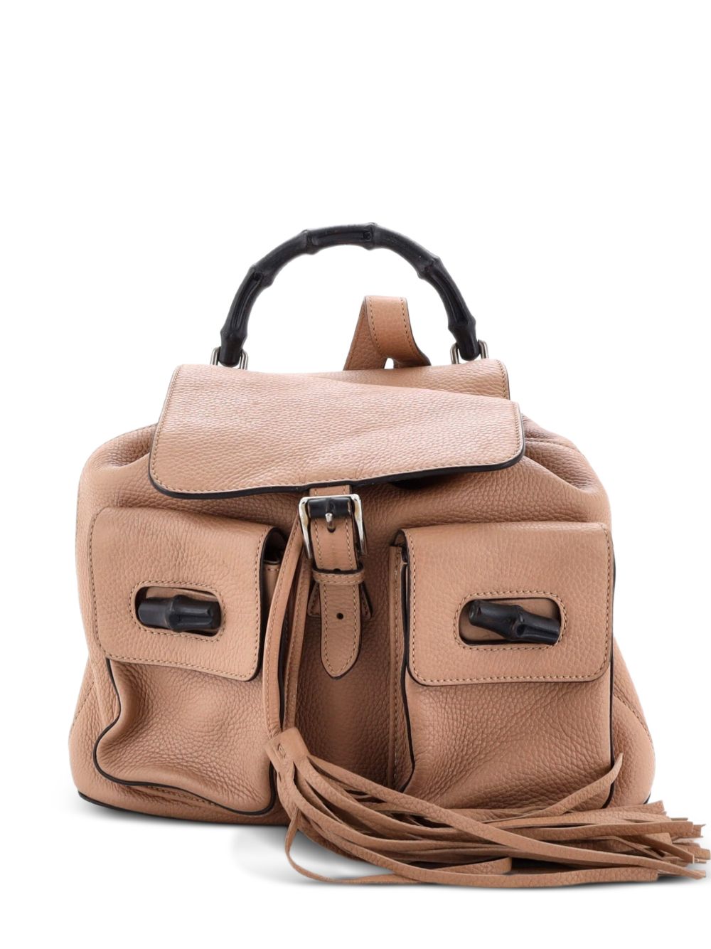 Bamboo Tassel Leather Medium backpack