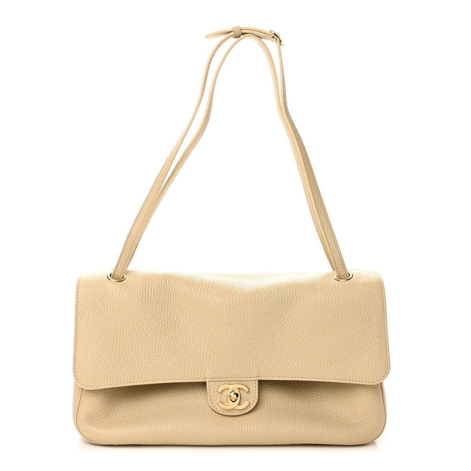 Chanel Grained Calfskin Small Souplissimo Maxi Flap Beige