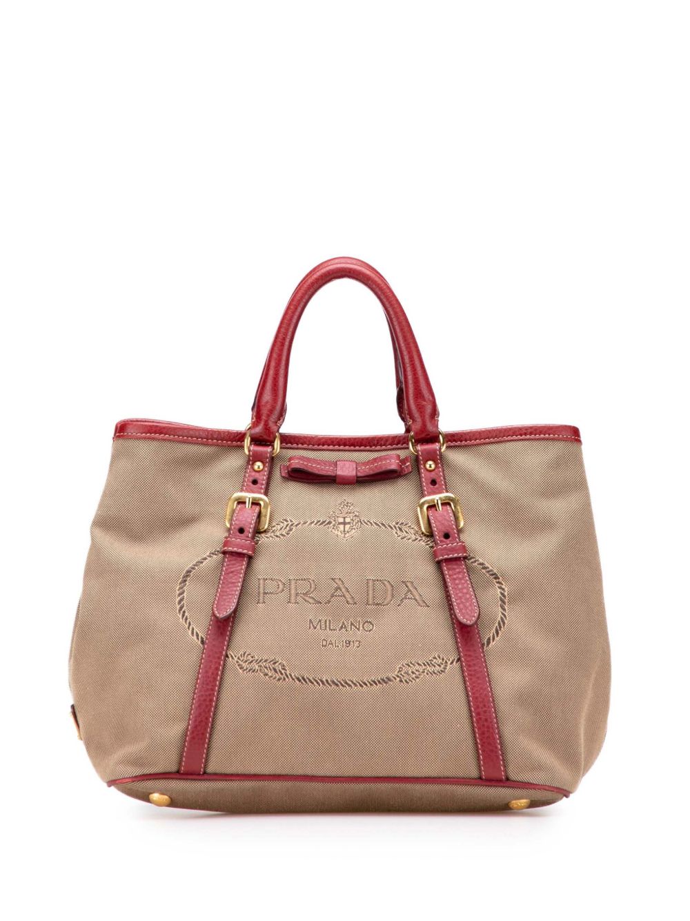 Prada 2013-2025 Canvas Canapa Logo Bow satchel