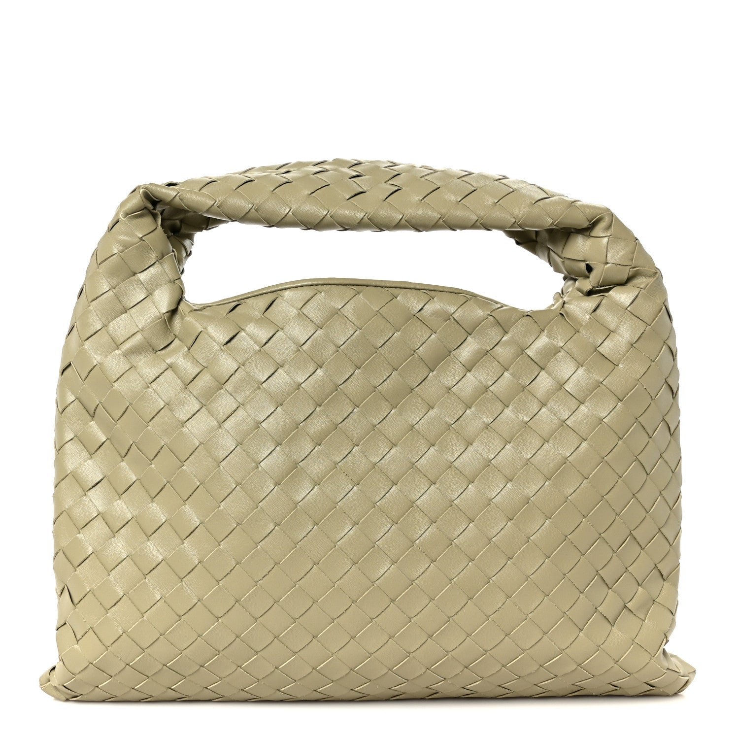 Bottega Veneta Calfskin Intrecciato Small Hop Travertine