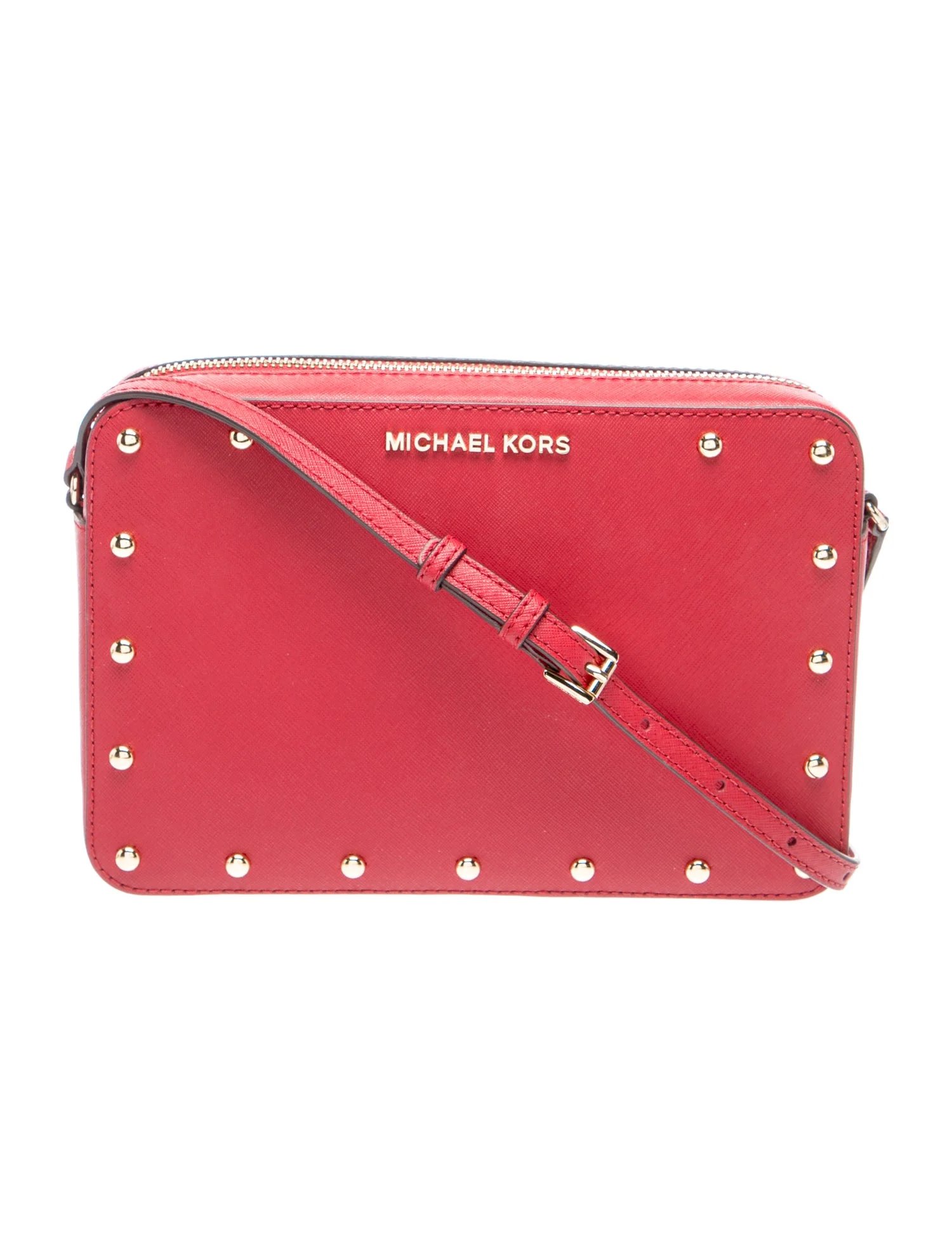 Michael Kors Leather Sandrine Stud Crossbody Large