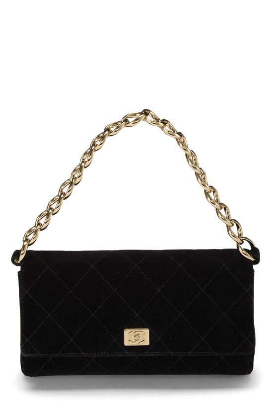 Black Velvet Chain Handbag Small