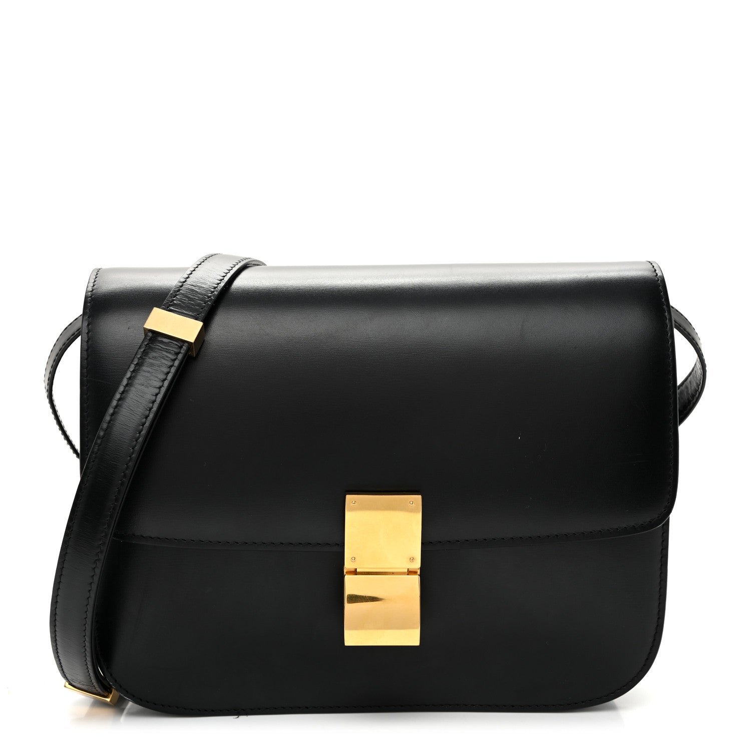Celine Box Calfskin Medium Classic Box Flap Bag Black