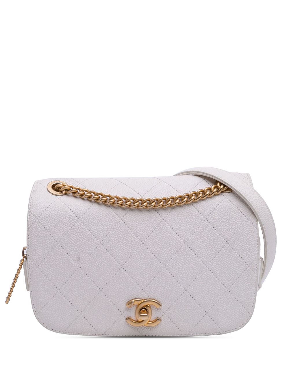 2019 CC Quilted Caviar Turnlock Full Flap crossbody bag