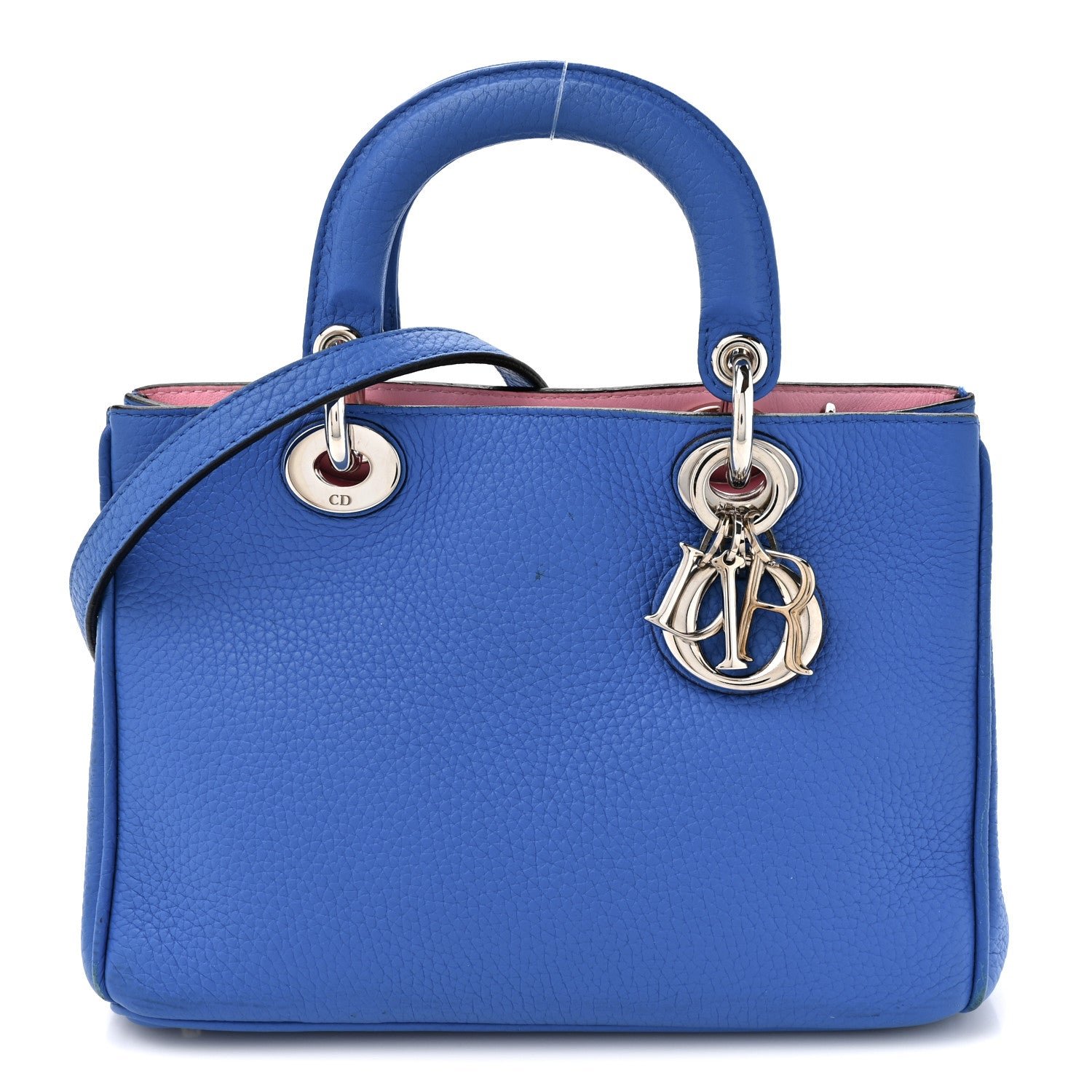 Christian Dior Bullcalf Small Diorissimo Tote Bleu Nosy Rose Tendre