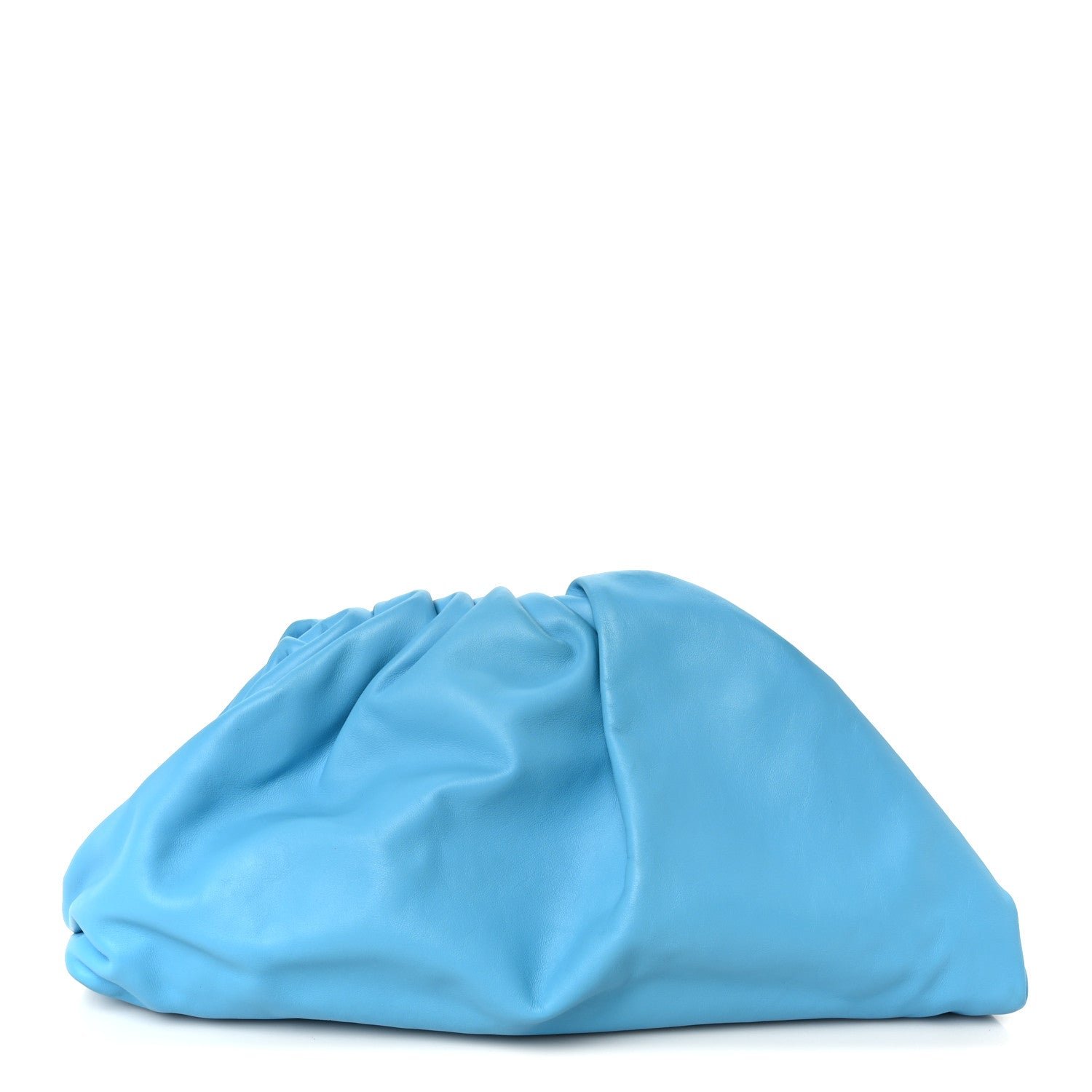 Bottega Veneta Smooth Butter Calf The Pouch Oversized Clutch Sky Blue