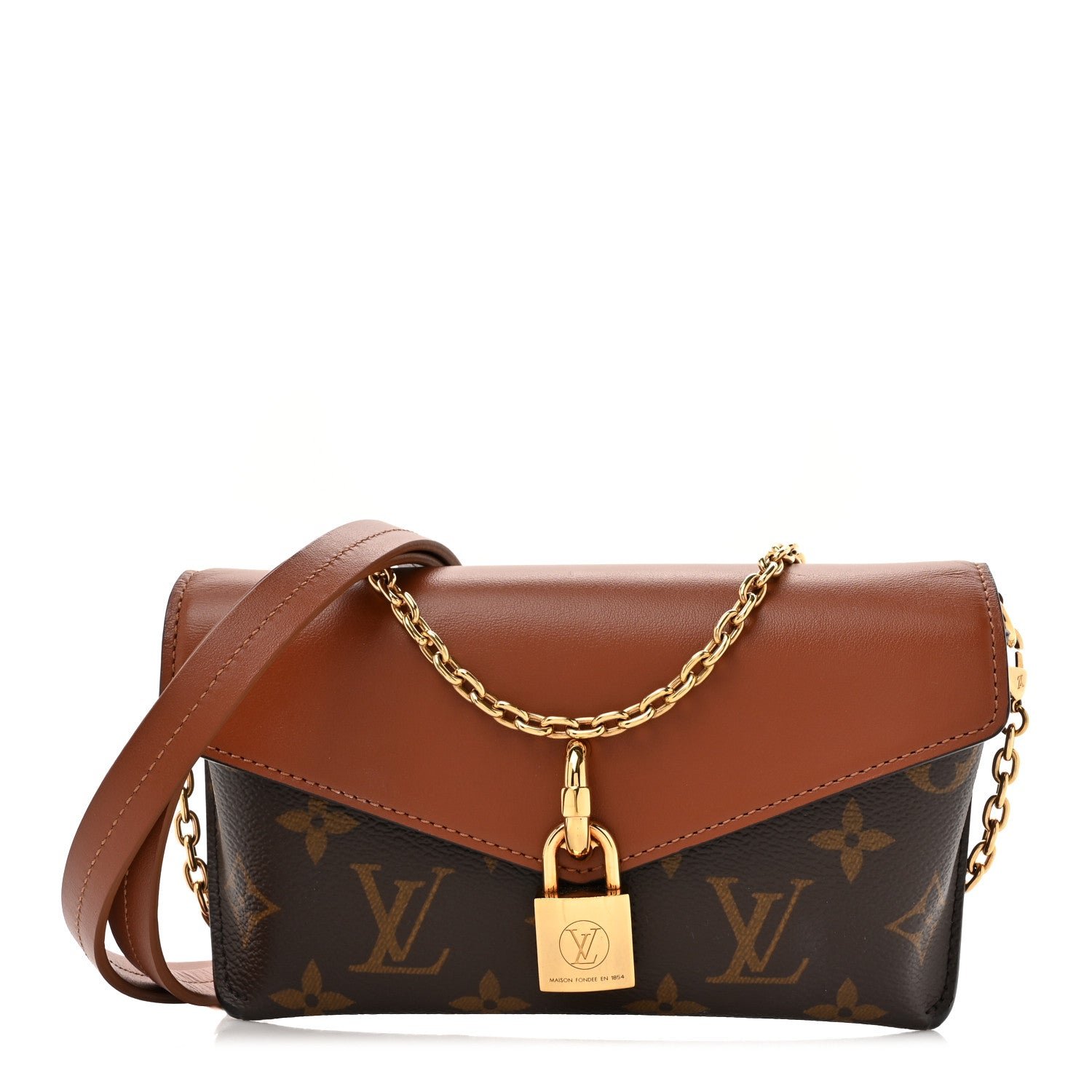 Louis Vuitton Monogram Padlock On Strap Caramel
