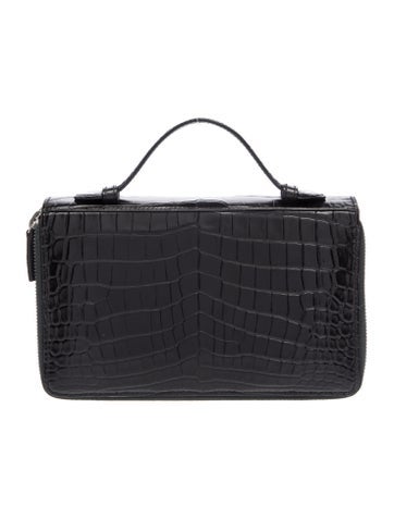 Embossed Leather Top Handle Bag