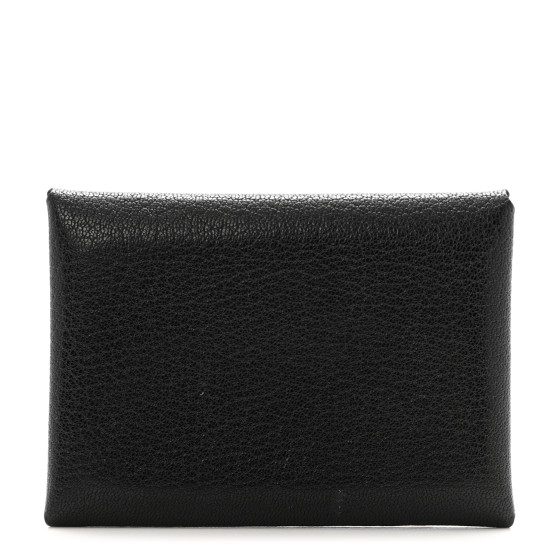 Hermes Chevre Mysore Calvi Duo Card Case Black