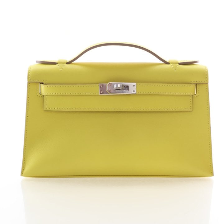 Hermes Hermes Jaune Citron Swift Kelly Pochette