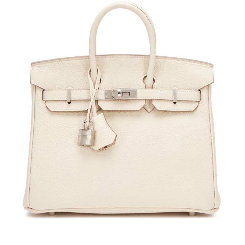 Hermes Craie Togo Birkin 25 Palladium Hardware, 2024
