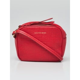 Alexander McQueen Alexander McQueen Red Textured Leather Crossbody Bag