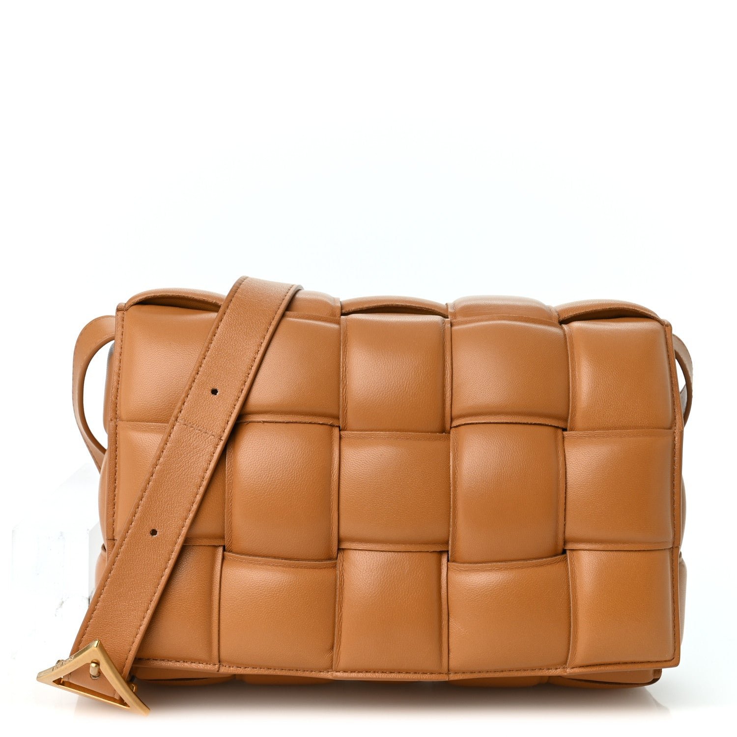 Bottega Veneta Bottega Veneta Nappa Maxi Intreccio Padded Cassette Crossbody Bag Caramel