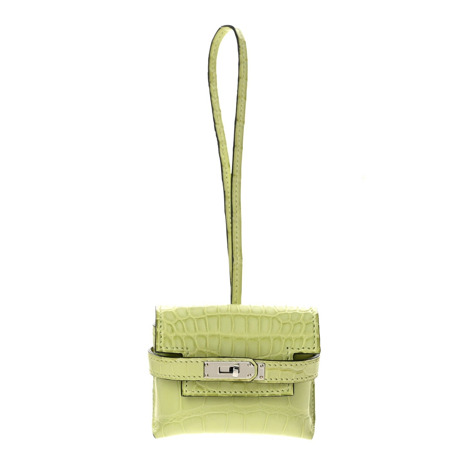 Hermes Matte Alligator Festival Kelly Bag Charm Jaune Bourgeon