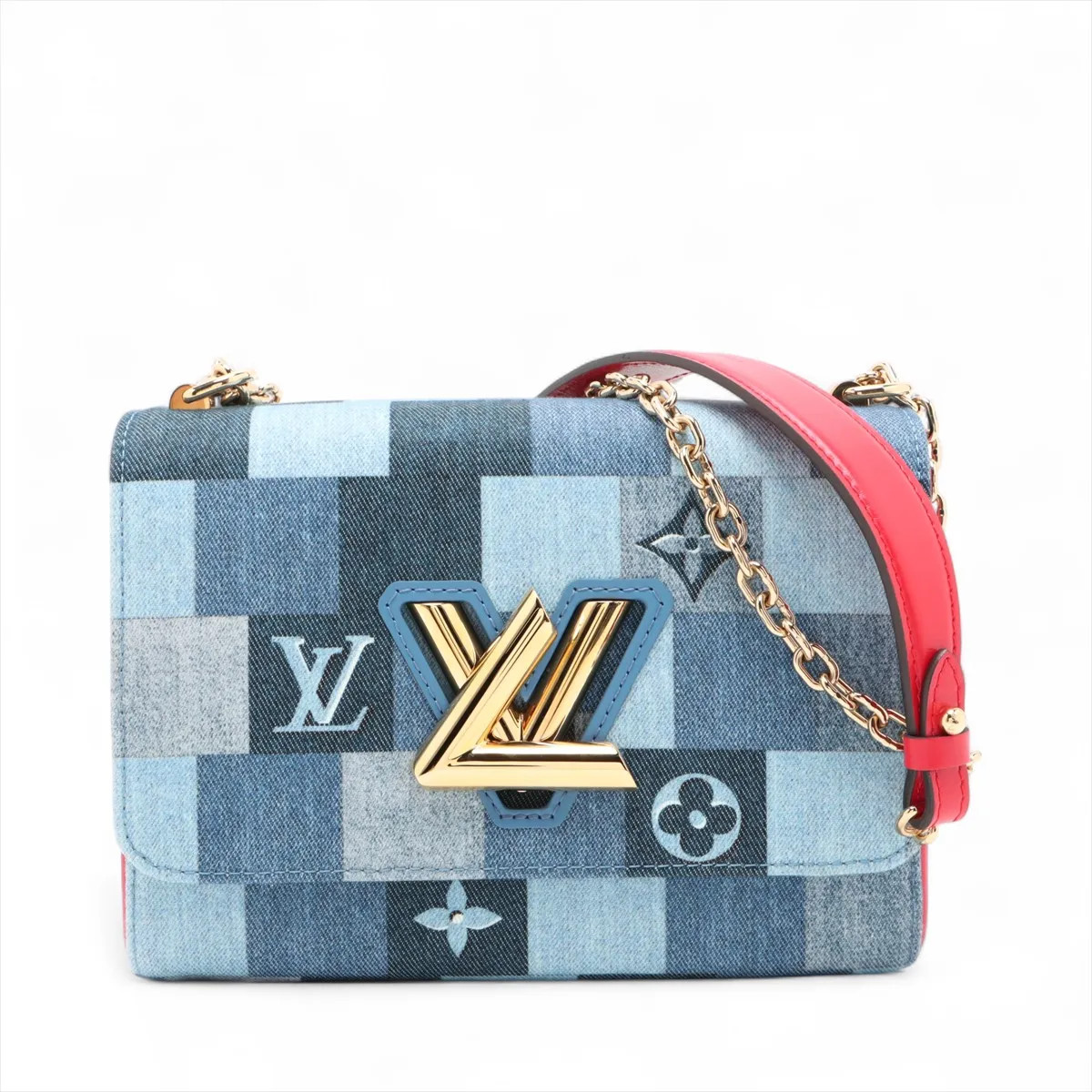Louis Vuitton LV Logo Twist MM M44994 Blue There was an RFID response Mirror Inc