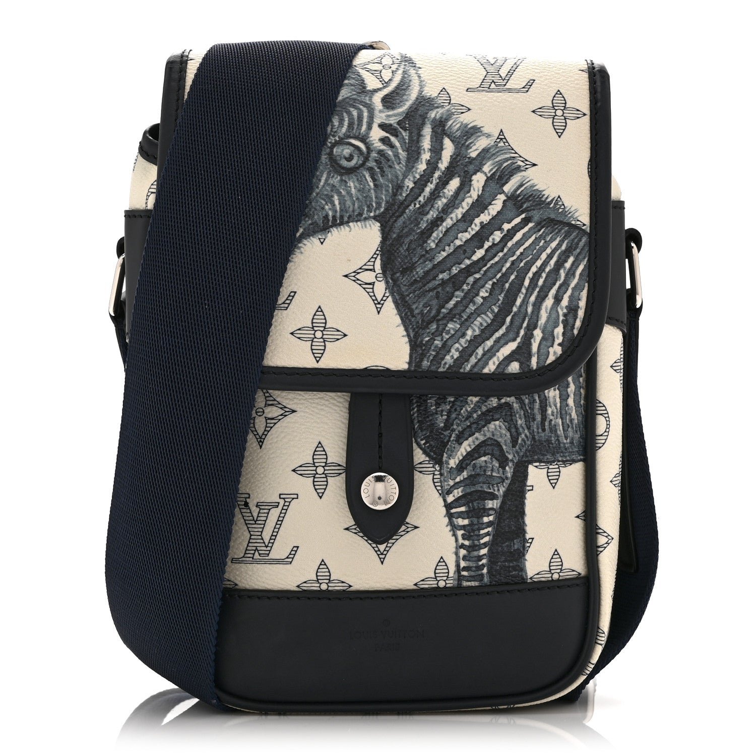 Louis Vuitton Savane Monogram Zebra Chapman Messenger BB White