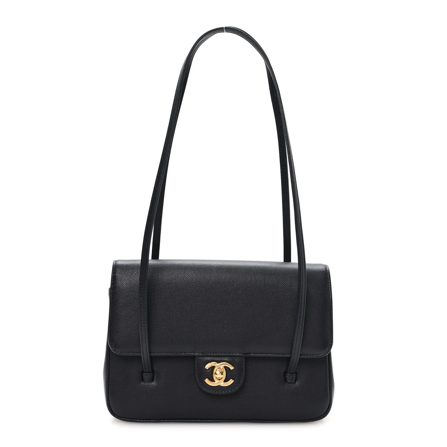 Chanel Shiny Caviar Preppy Coco Small Flap Dark Blue