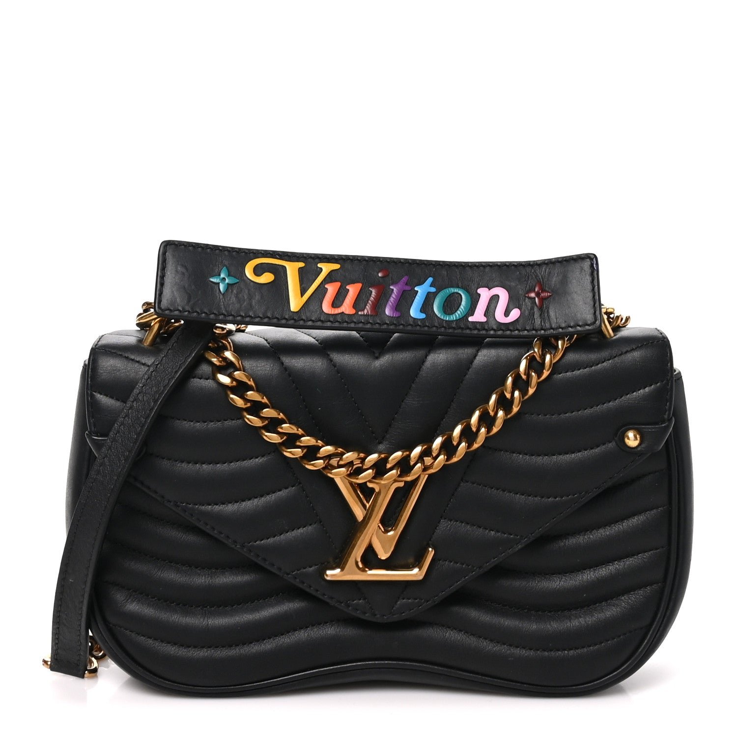 Louis Vuitton Louis Vuitton Calfskin New Wave Chain MM Black
