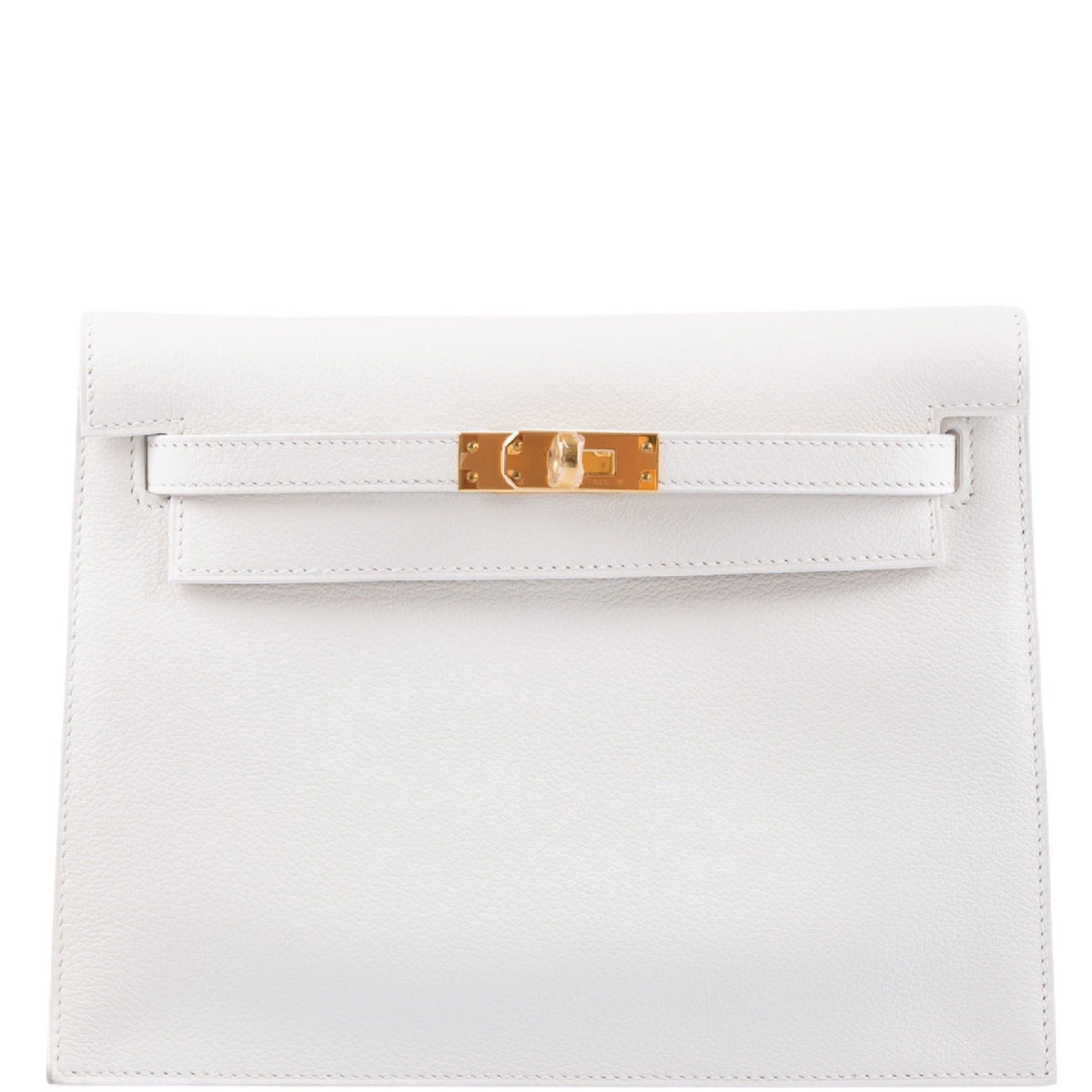 Hermes Hermès Kelly Danse II White Evercolor leather with Gold Hardware