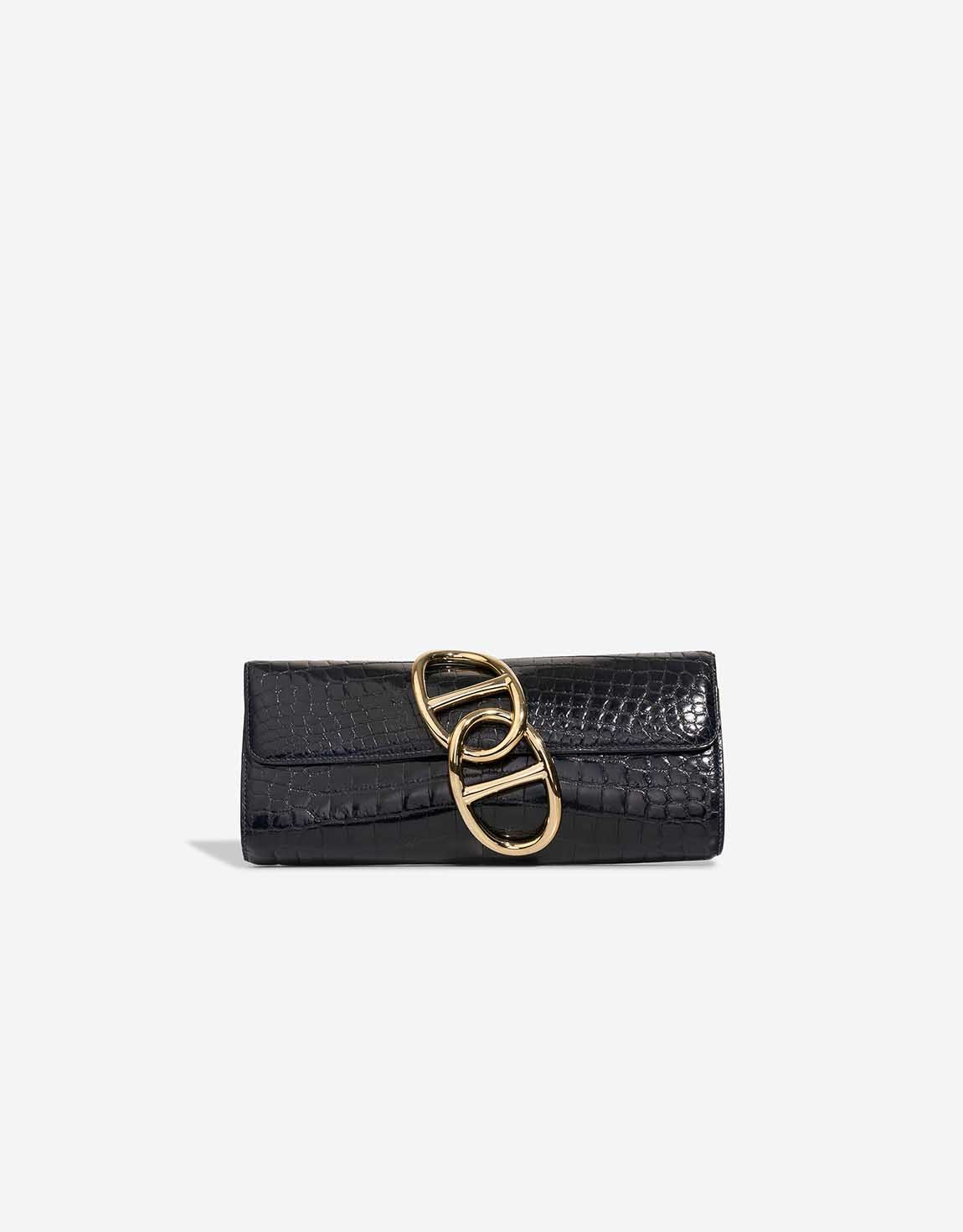 Hermes 
		Egée Clutch Niloticus Crocodile Bleu Marine    