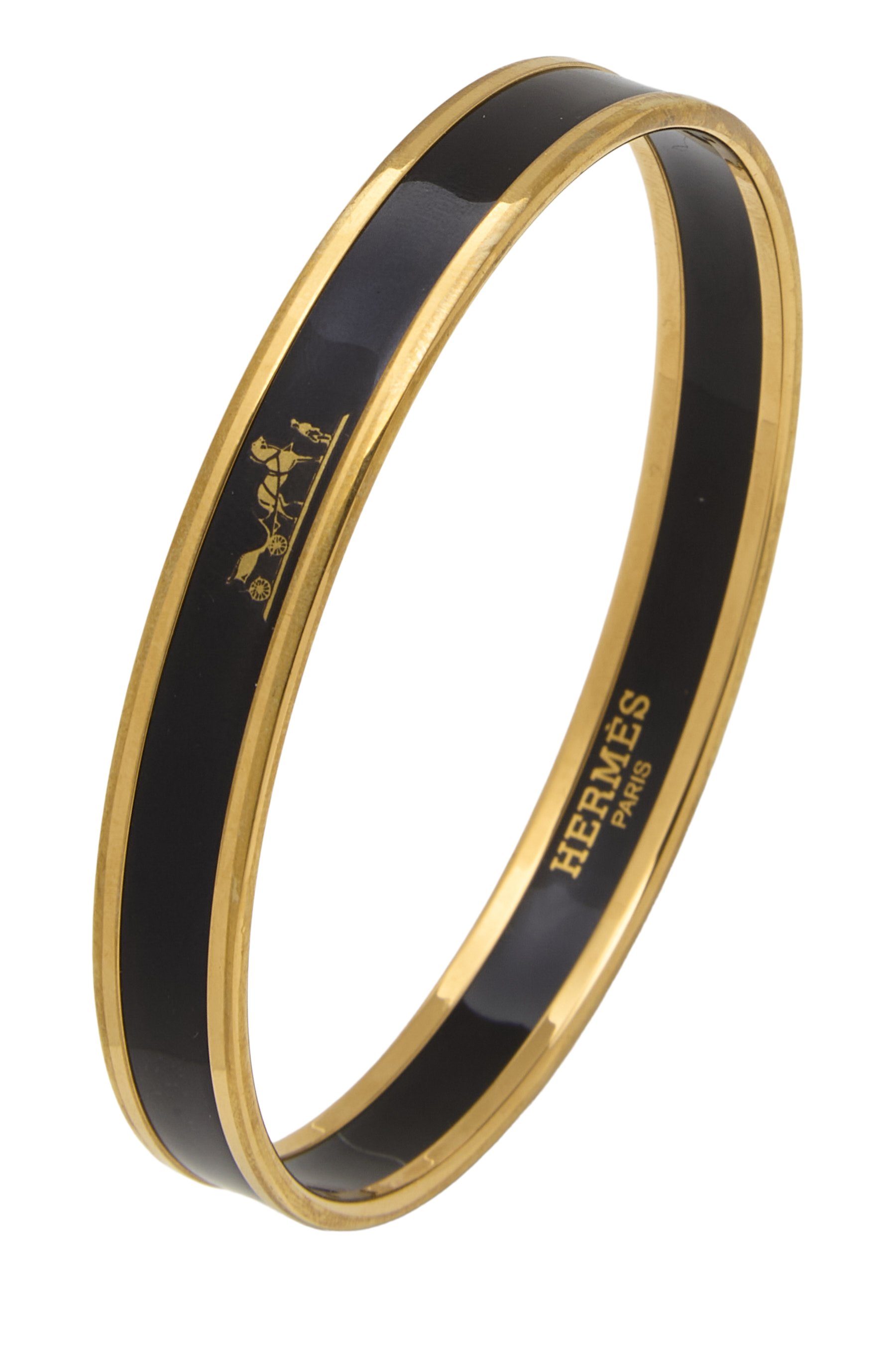 Gold Enamel Bangle Narrow