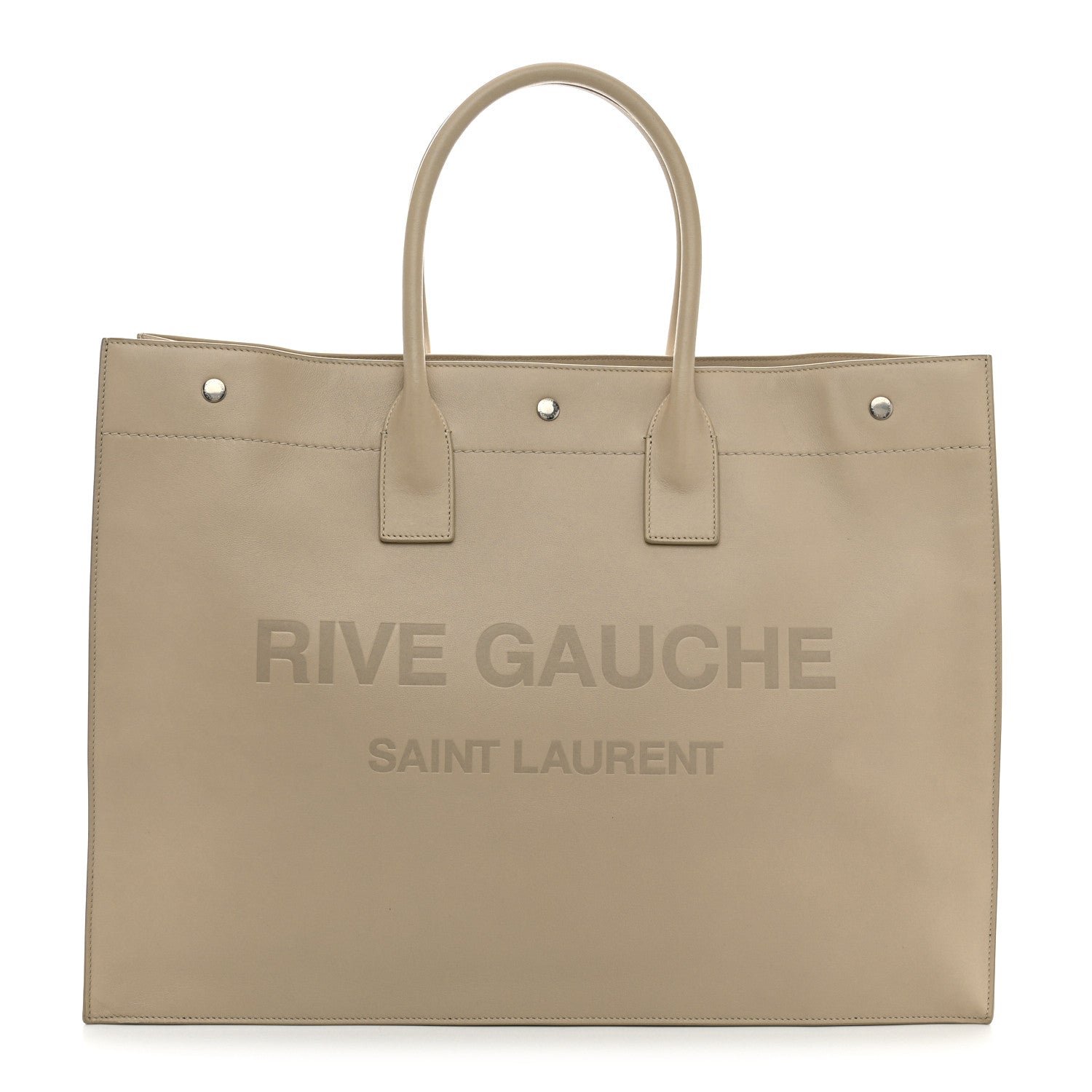 Saint Laurent Vitello Large Rive Gauche Tote Sea Salt