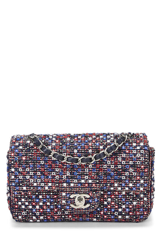 Chanel Mulitcolored Embellished Tweed Rectangular Flap Mini