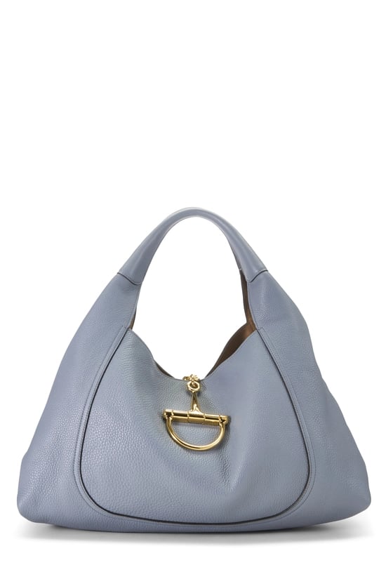 Blue Leather Softbit Maxi Shoulder Bag