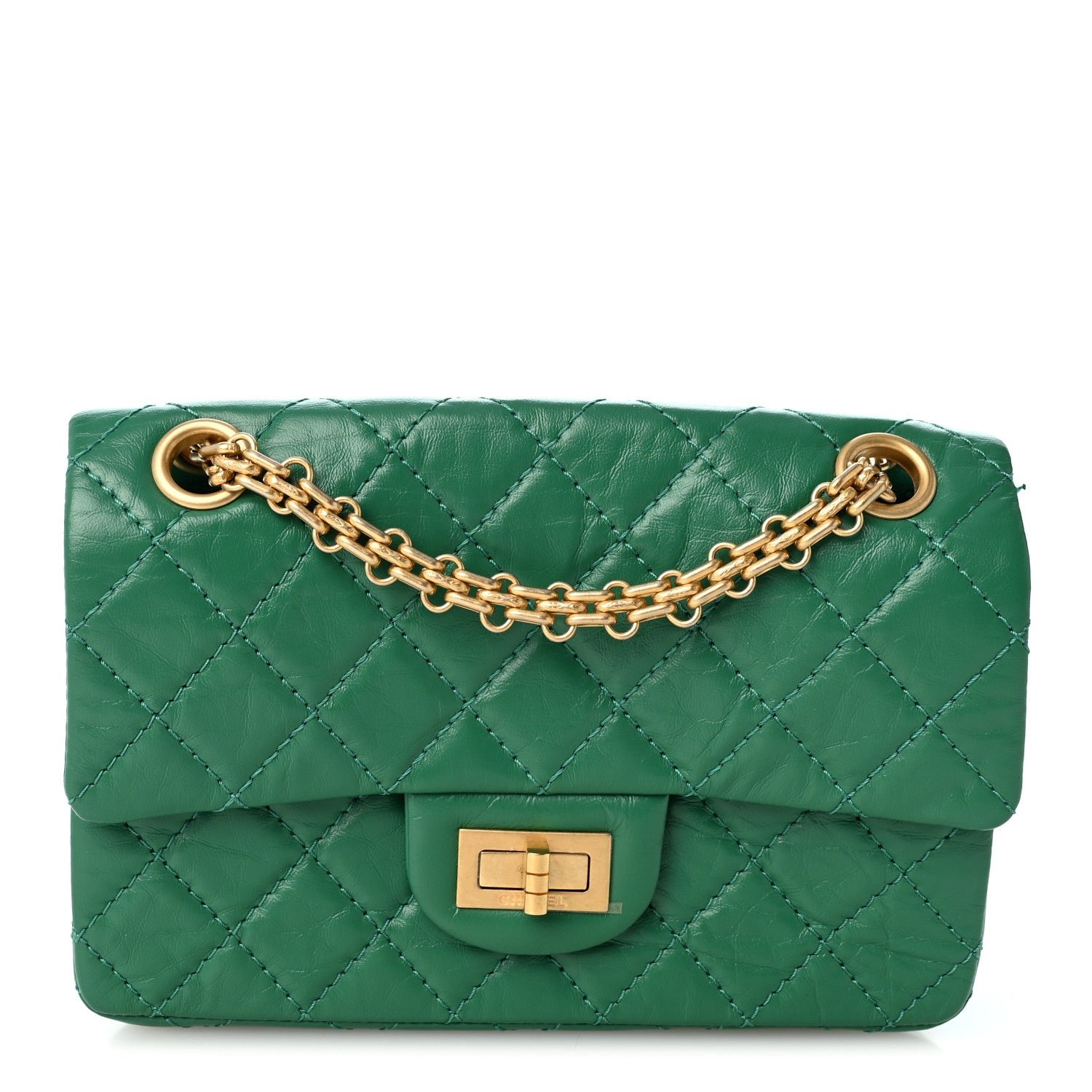 Chanel Aged Calfskin Quilted 2.55 Reissue Mini Flap Green