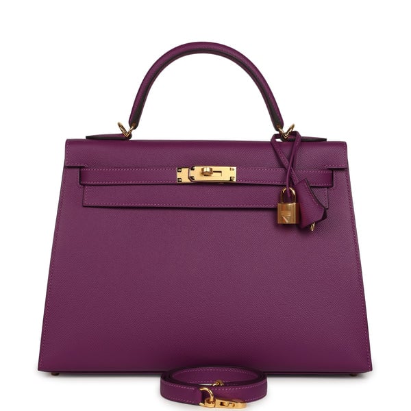 Hermes Hermes Kelly Sellier 32 Anemone Epsom Gold Hardware