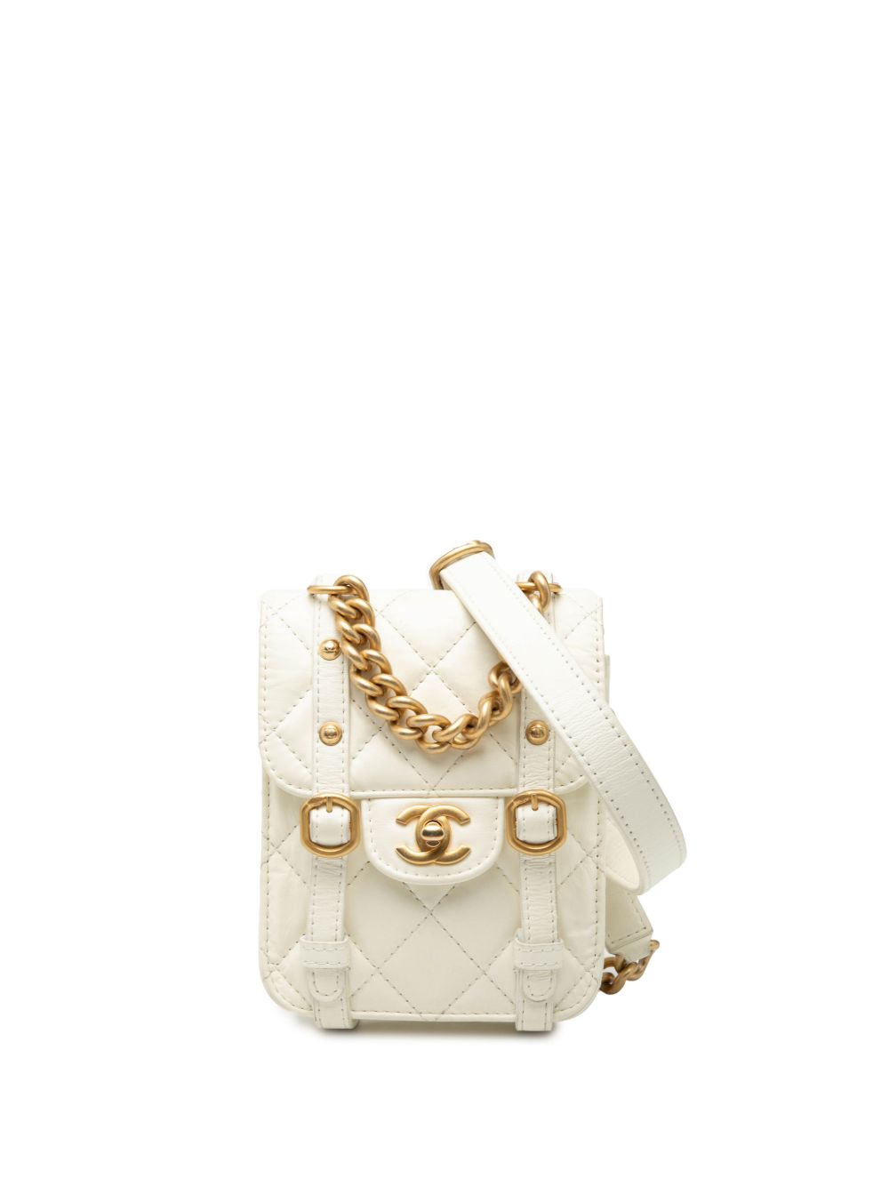 2021-2025 Mini Aged Calfskin City School Flap satchel