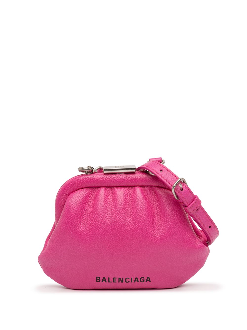 2020 Mini Grained Calfskin Cloud Coin Purse On Strap crossbody bag