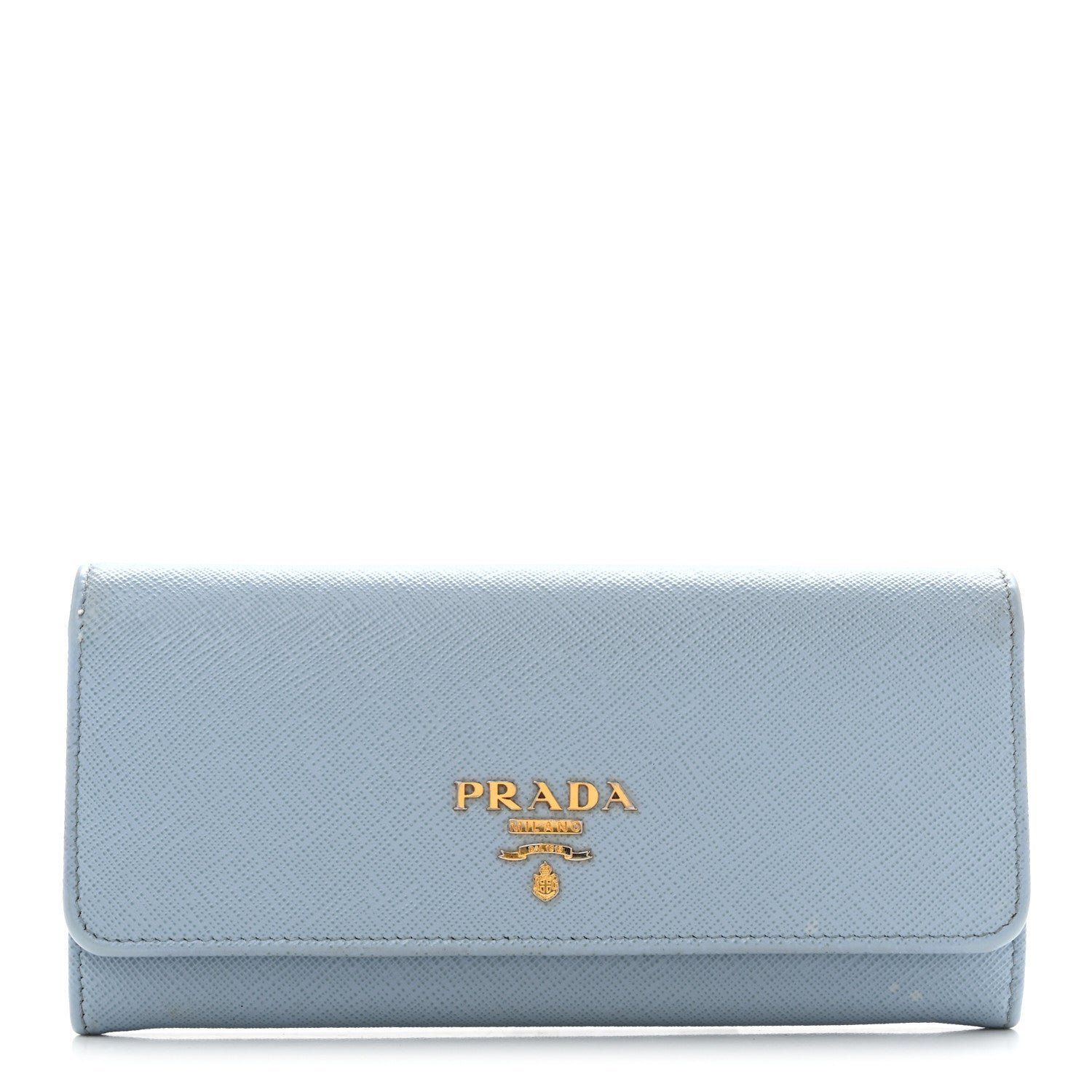 Prada Saffiano Metal Continental Flap Wallet Aviazione