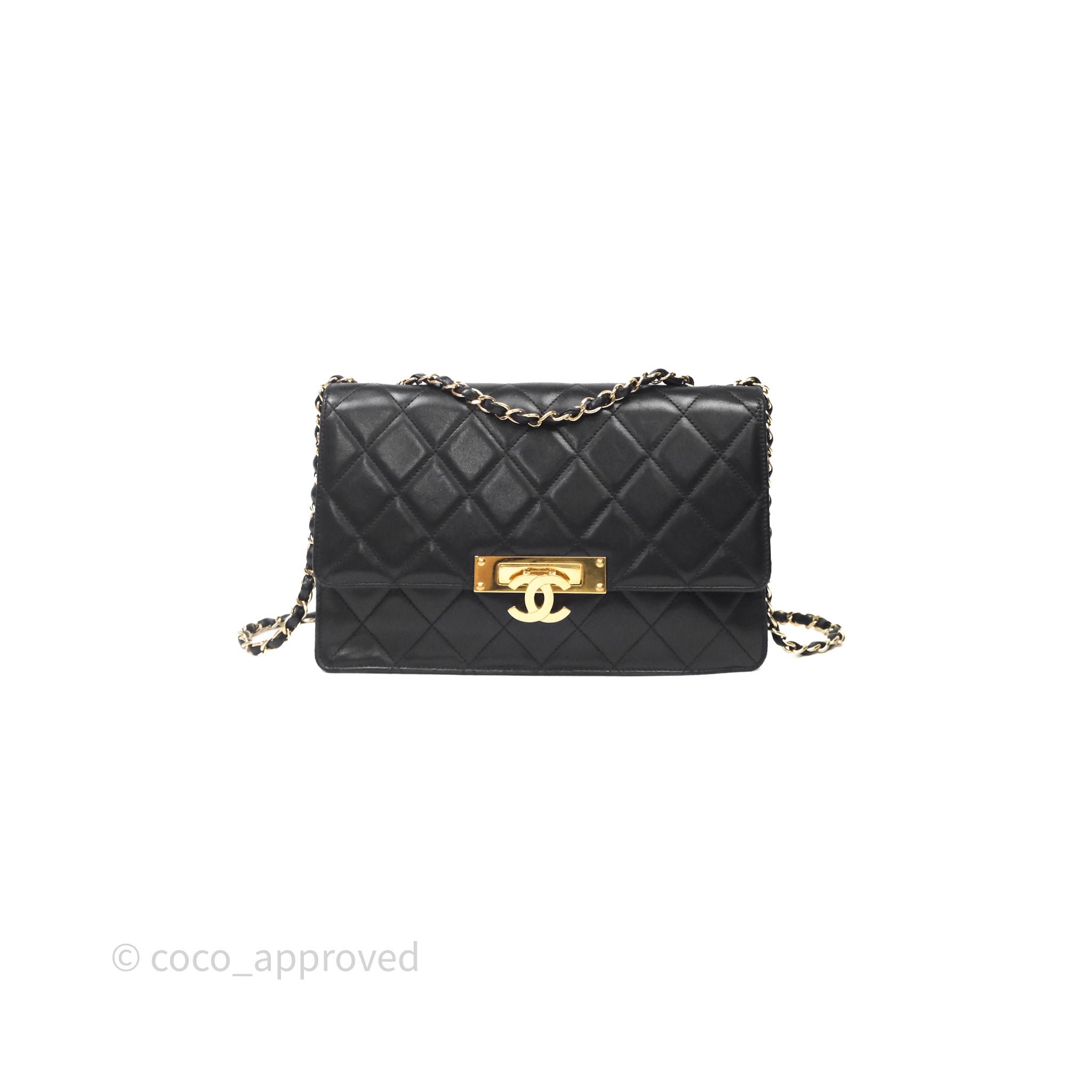 Chanel Golden Class Quilted Flap Bag Black Lambskin Gold Hardware