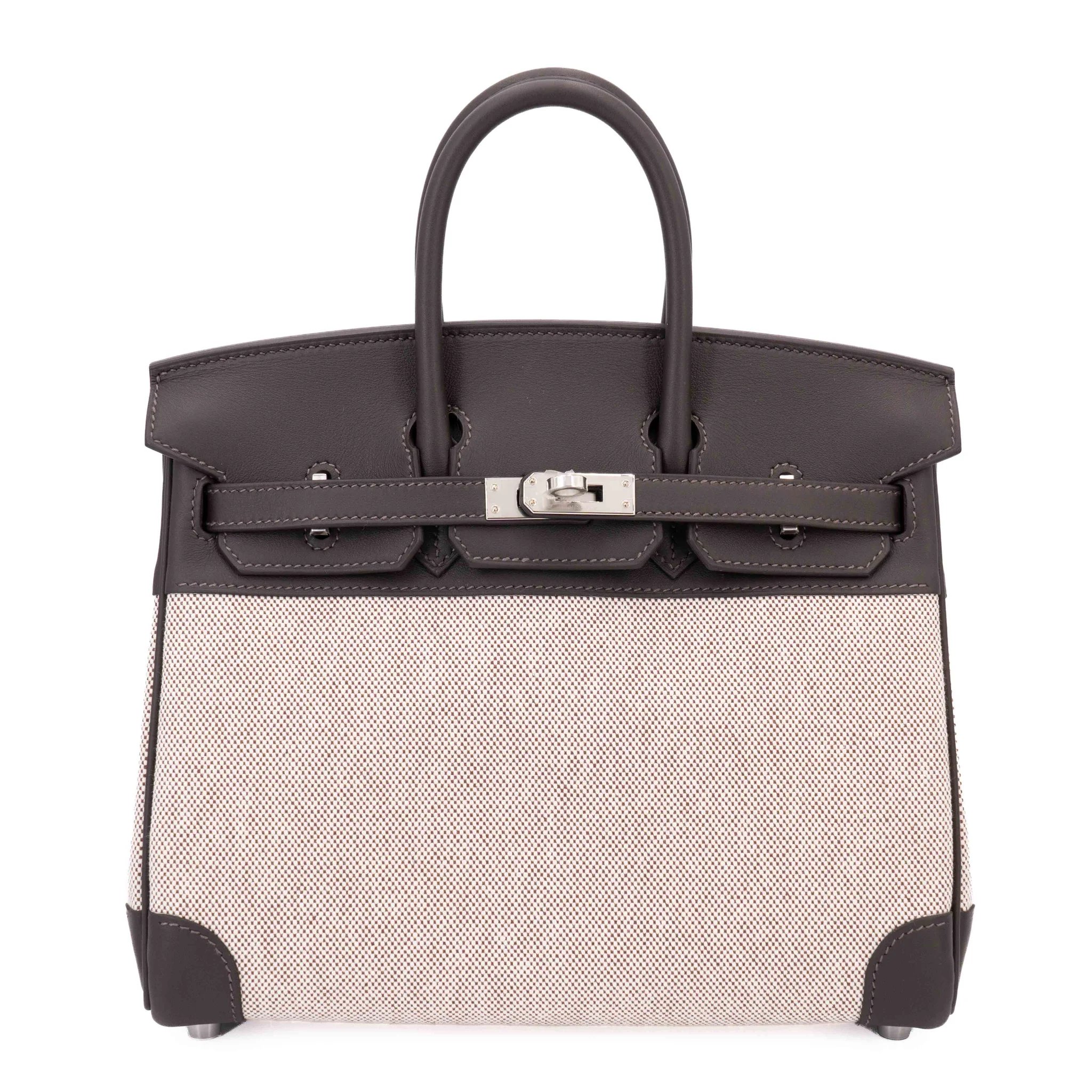 Brand New ( Rank N ) HERMÈS Birkin 25 Bai Brun（T3） Toile H canvas Palladium hardware G (2026)