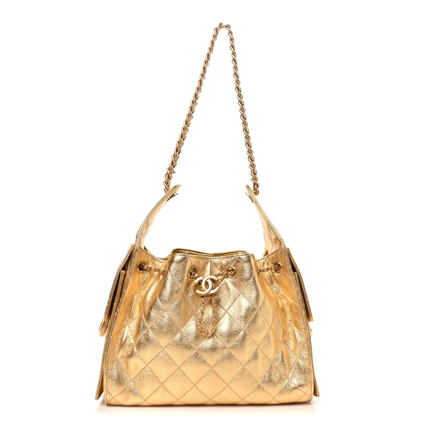 Chanel Metallic Caviar Quilted Small Chanel 25 Handbag Gold