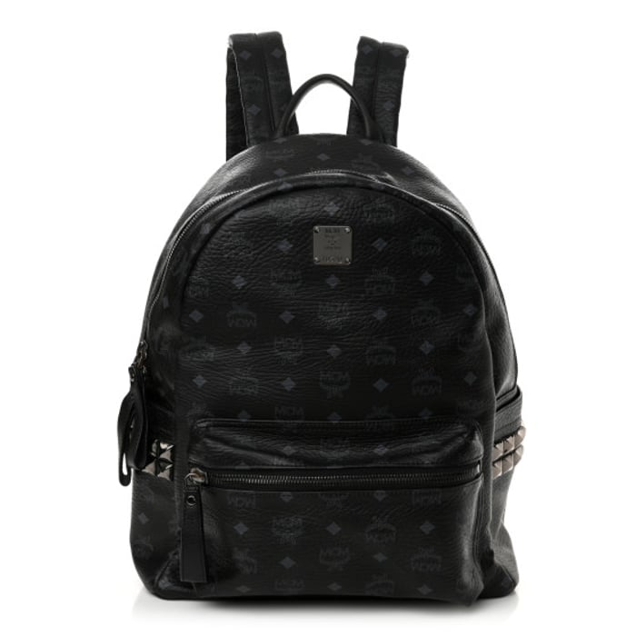 MCM Visetos Large Side Studs Stark Backpack Black