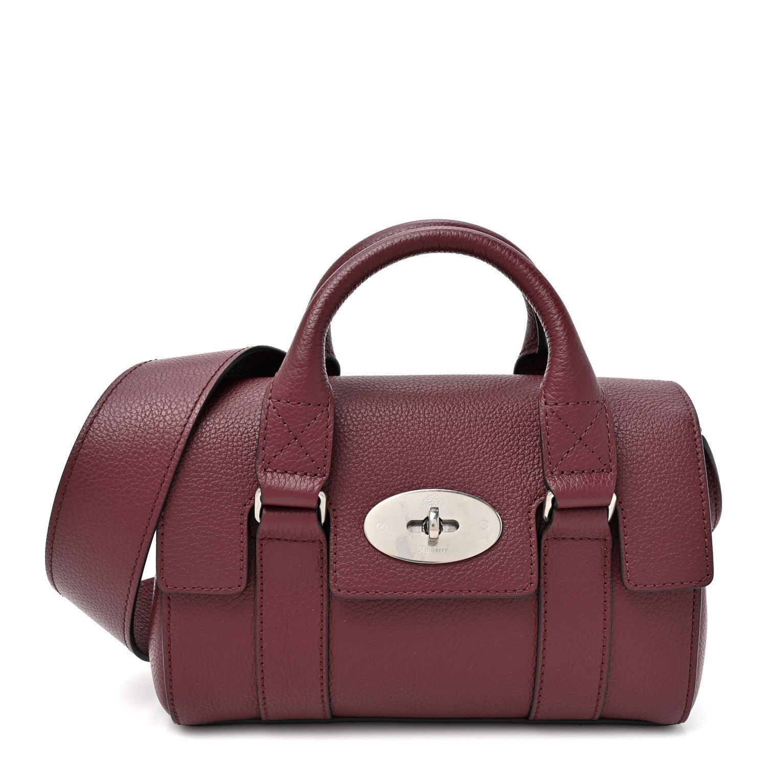 Mulberry Small Classic Grain Mini Bayswater  Black Cherry