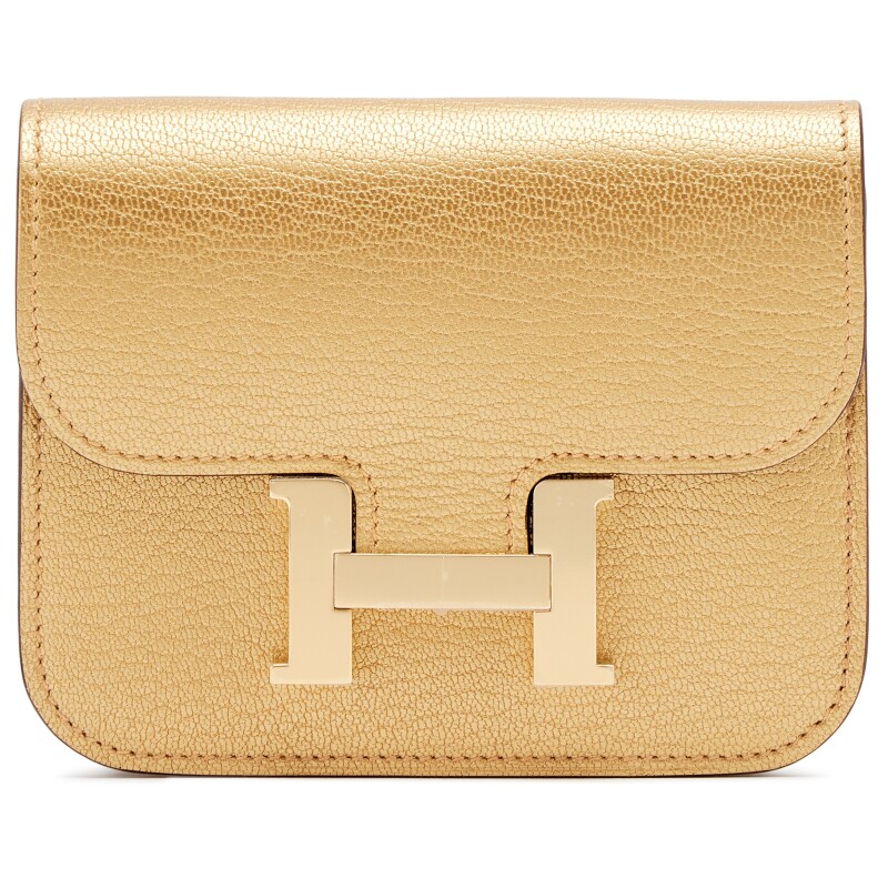 Doré Chèvre Chamkilight Constance Slim Wallet Permabrass Hardware, 2025