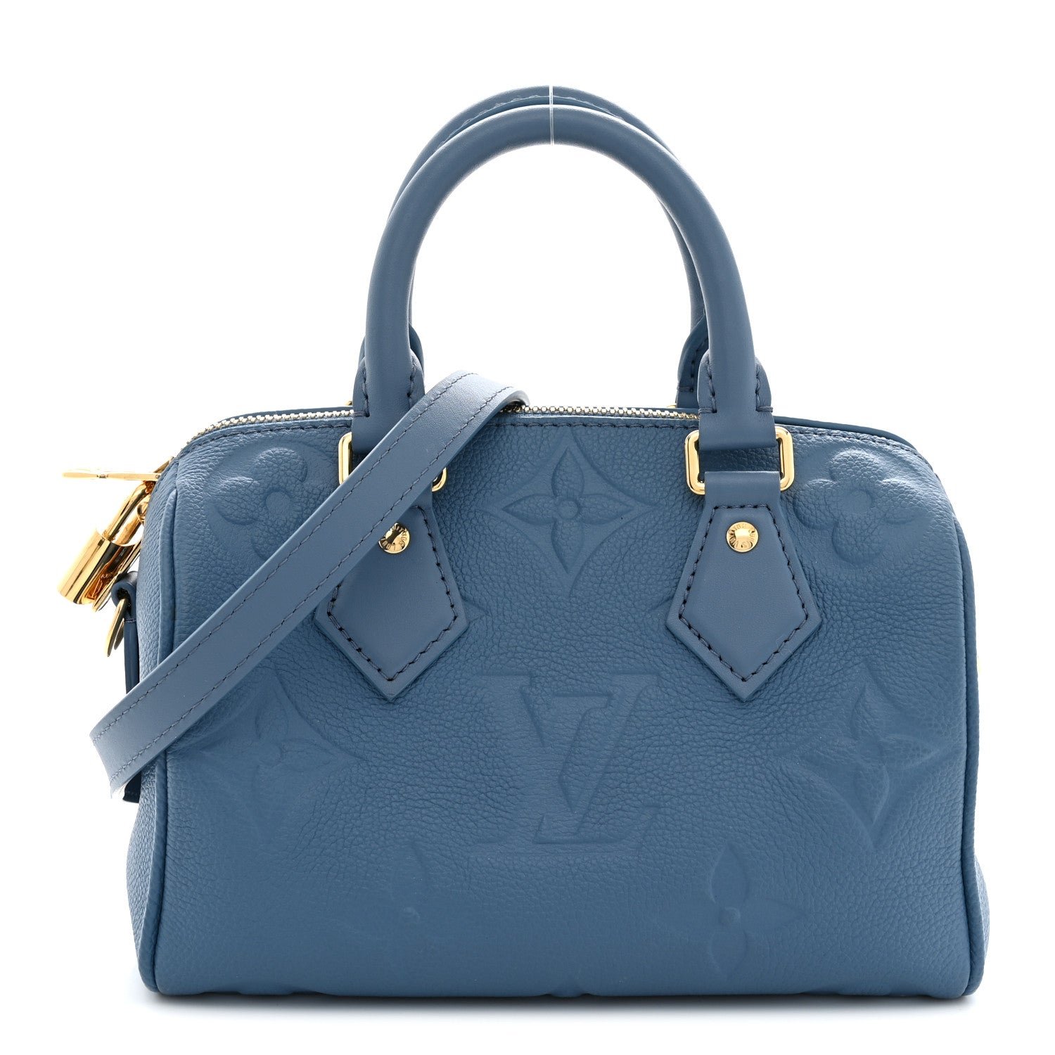 Louis Vuitton Empreinte Monogram Giant Speedy Bandouliere 20 Blue Jean