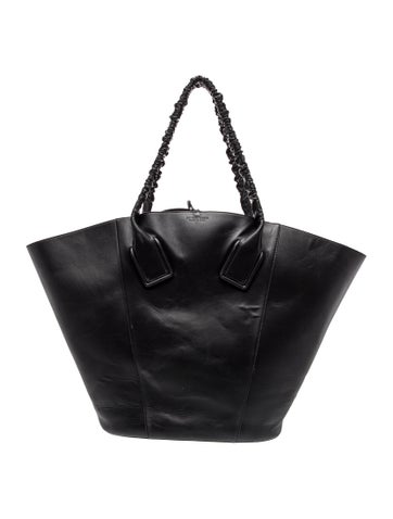 Leather Basket Tote Large