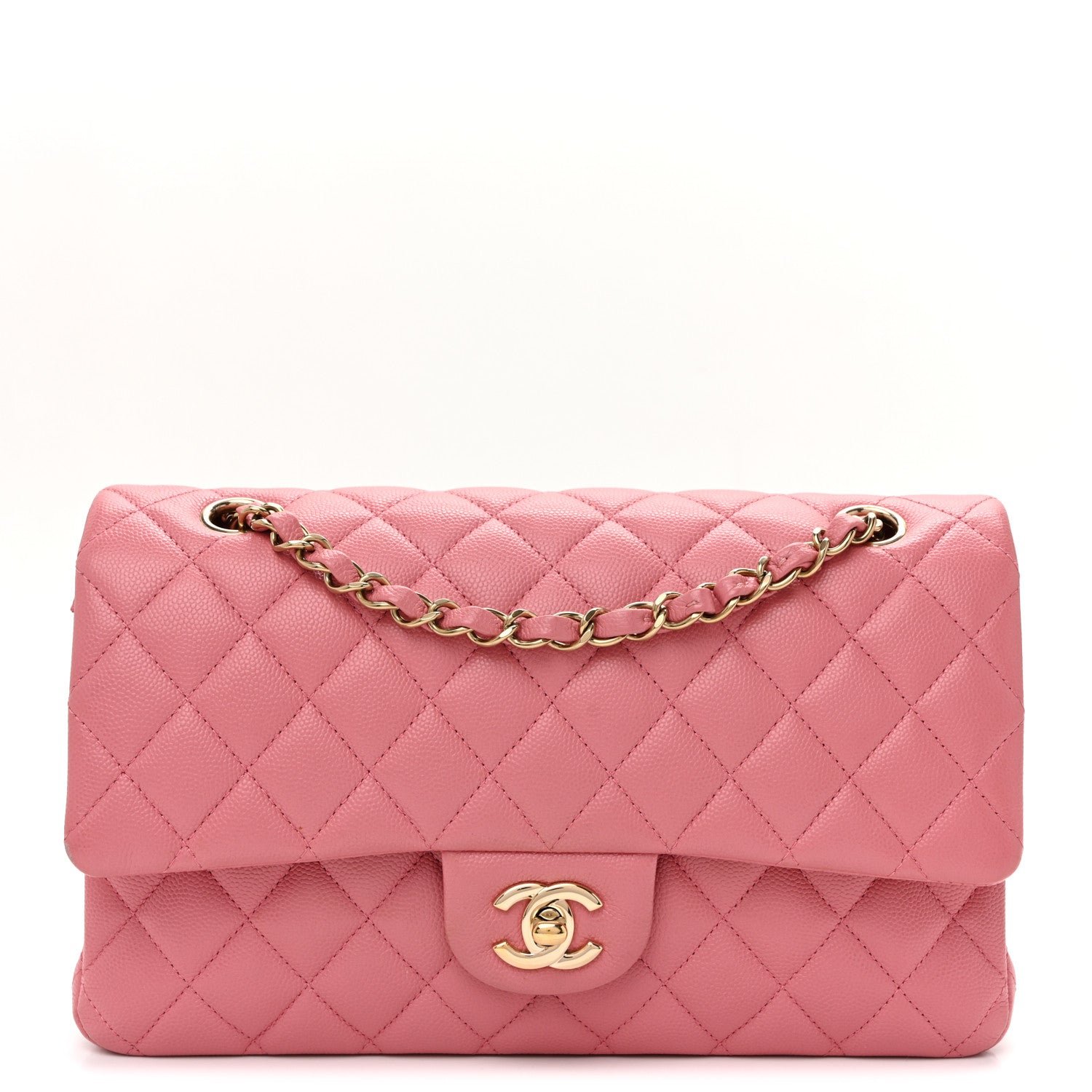 Chanel Caviar Quilted Medium Double Flap Pink
