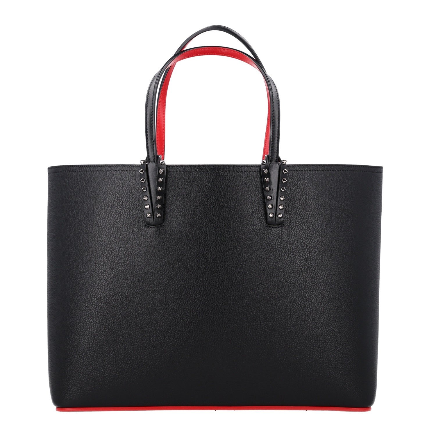 Christian Louboutin Calfskin Spikes East West Cabata Tote Black