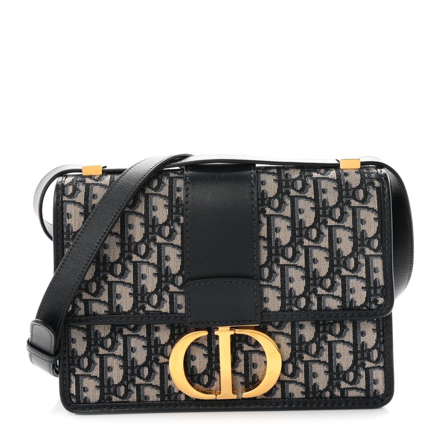 Christian Dior Oblique 30 Montaigne Flap Bag Blue