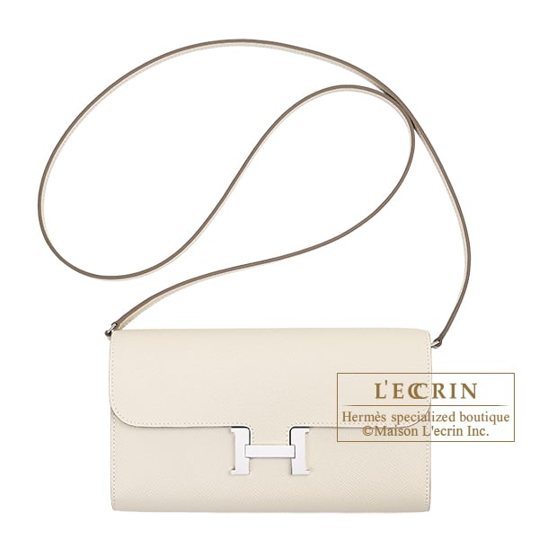 Hermes Constance Long To Go Craie Epsom leather Silver hardware
