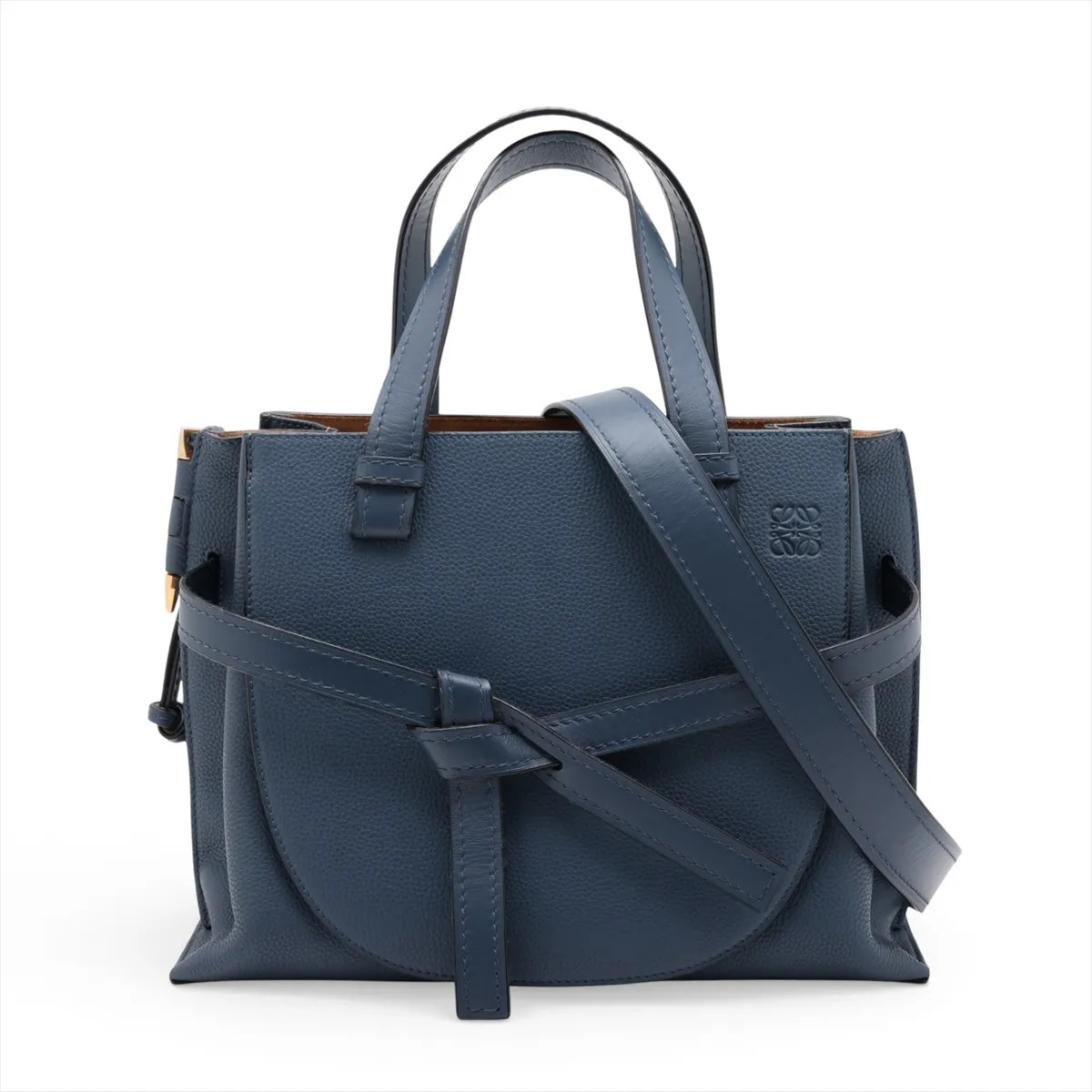 Loewe Gate top handle Leather 2 Way Handbag Blue