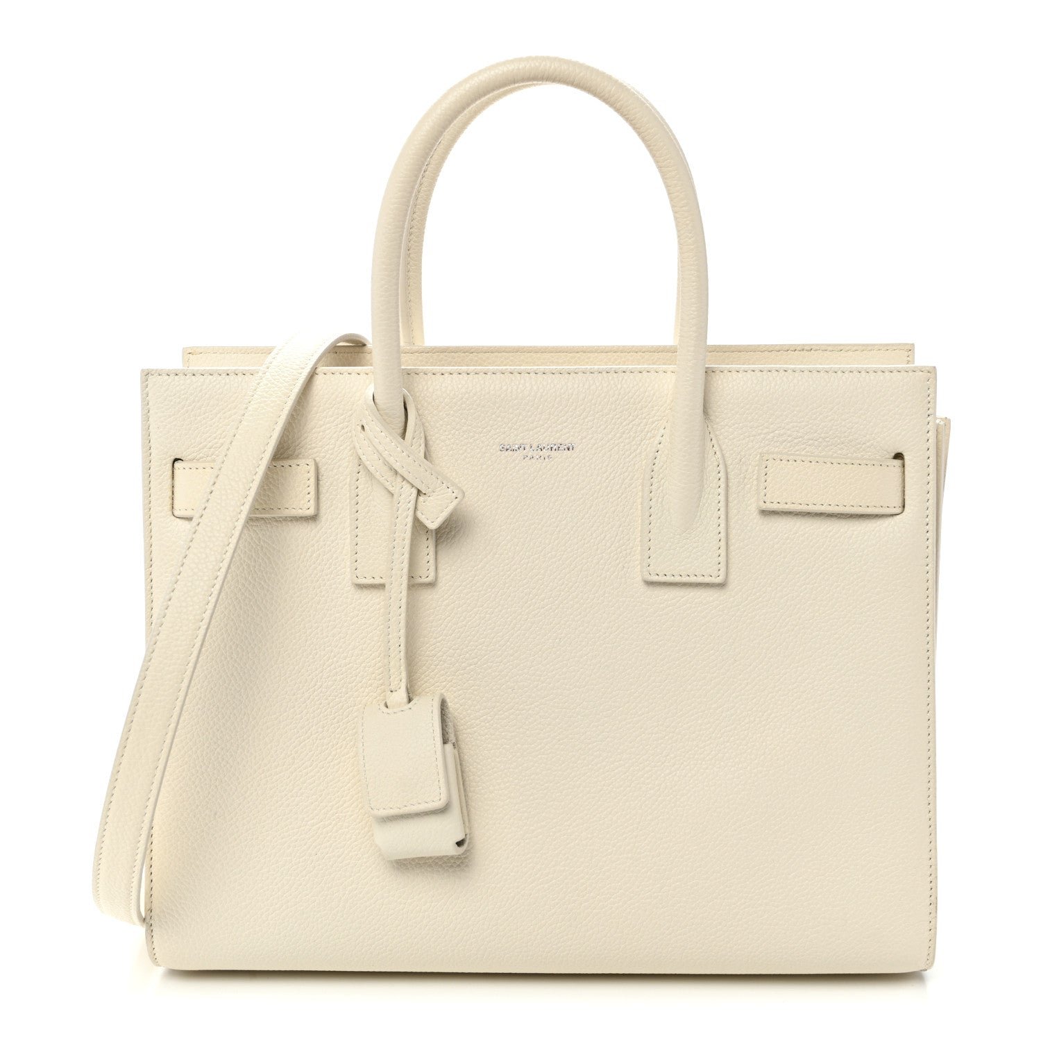 Saint Laurent Grained Calfskin Baby Sac De Jour White