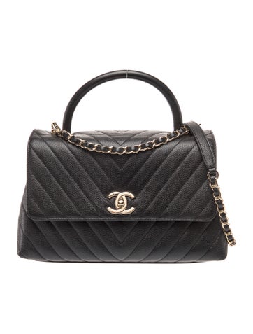 Small Chevron Coco Handle Bag