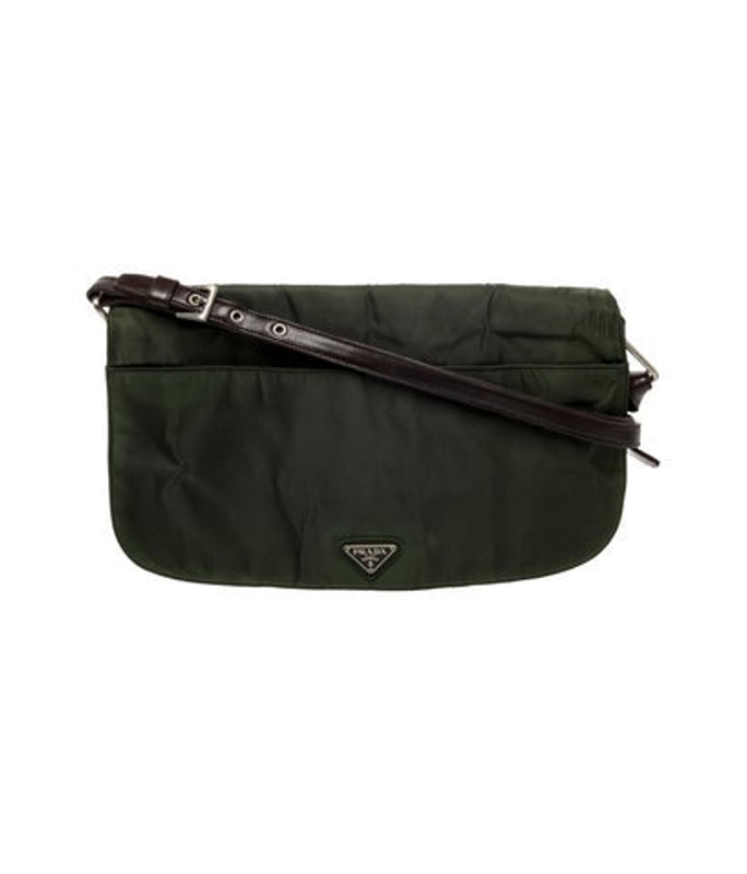 Prada Enameled Metal Triangle Shoulder Bag